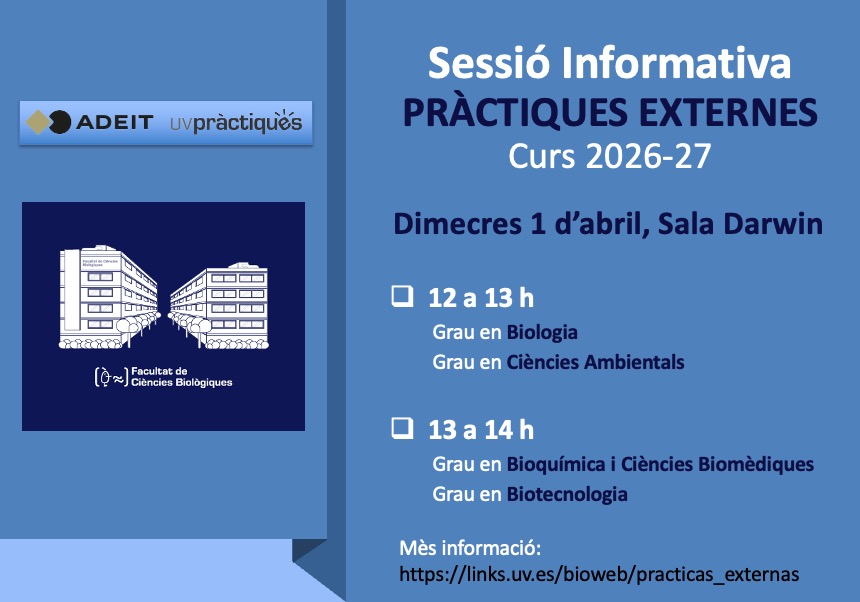 Sesión informativa de Prácticas Externas para el curso 2026-27